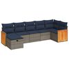 vidaXL 7-tlg. Garten-Sofagarnitur mit Kissen Grau Poly Rattan
