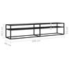 vidaXL TV-Schrank Schwarz Marmor-Optik 200x40x40,5 cm Hartglas
