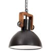 vidaXL H&auml;ngelampe Industriestil 25 W Schwarz Rund 30 cm E27