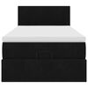 vidaXL Ottoman-Bett mit Matratze & LEDs Schwarz 100x200 cm Samt