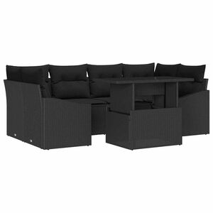 vidaXL Gartensofa-set 7 stk. Schwarz 100 x 55 x 73 cm Poly-Rattan
