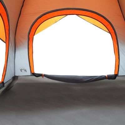 vidaXL Campingzelt 4 Personen Grau und Orange Wasserdicht