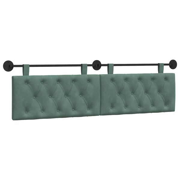 vidaXL H&auml;ngevorderseite Wandmontiert Meergr&uuml;n 170 x 55 x 7 cm Samt