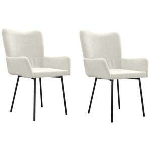 vidaXL Esszimmerst&uuml;hle 2 Stk. Creme Samt
