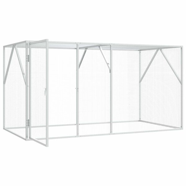 vidaXL Vogelk&auml;fig Anthrazit 208 x 102 x 108 cm Verzinkter Stahl