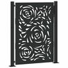 vidaXL Gartentor Schwarz 100x125 cm Stahl Flammendesign