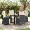 vidaXL Garten Essgruppe mit Kissen 5 pcs Schwarz Poly-Rattan