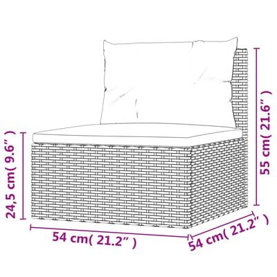 vidaXL 11-tlg. Garten-Lounge-Set mit Kissen Schwarz Poly Rattan