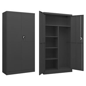 vidaXL Schlie&szlig;fachschrank Anthrazit 90x40x180 cm Stahl