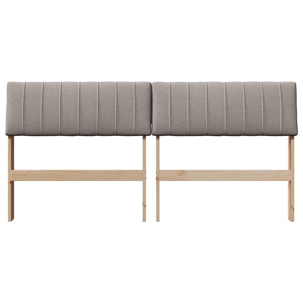 vidaXL Gepolstertes Kopfteil Taupe 150 cm Massives Kiefernholz