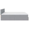 vidaXL Ottoman-Bett mit Matratzen & LEDs Hellgrau 160x200 cm Stoff
