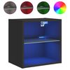 vidaXL Wand-Nachttische mit LED-Leuchten 2 Stk. Schwarz