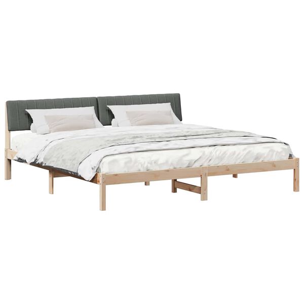 vidaXL Bettgestell Braun und Dunkelgrau 200 x 200 cm Massivholz Kiefer
