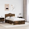 vidaXL Bettrahmen Ger&auml;ucherte Eiche 135 x 190 cm Massives Kiefernholz