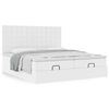 vidaXL Ottoman-Bett mit Matratzen Reinwei&szlig; 200x200 cm Kunstleder