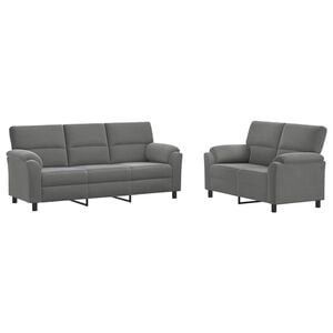 vidaXL Sofa-Set 2 pcs Dunkelgrau Samt