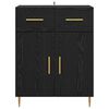vidaXL Sideboard Schwarz Eichen-Optik 69,5 x 34 x 90 cm Holzwerkstoff