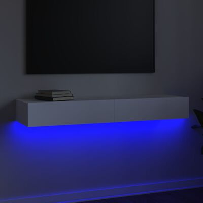 vidaXL TV-Schrank mit LED-Leuchten Weiß 120x35x15,5 cm