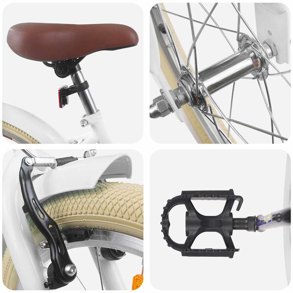 vidaXL Kinderfahrrad 18 Zoll f&uuml;r 5-7 Jahre alt Wei&szlig;