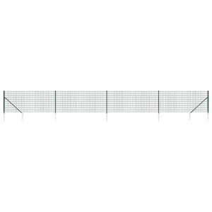 vidaXL Maschendrahtzaun mit Bodenh&uuml;lsen Gr&uuml;n 1,1x10 m