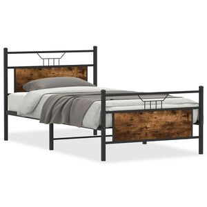 vidaXL Bettgestell ohne Matratze R&auml;uchereiche 100x190 cm Holzwerkstoff