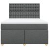 vidaXL Boxspringbett mit Matratze Dunkelgrau 140x190 cm Stoff