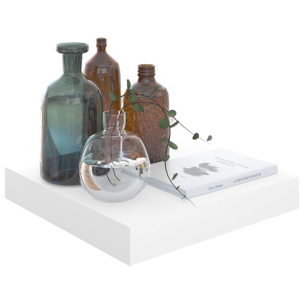 vidaXL Schweberegale 2 Stk. Hochglanz-Weiß 23x23,5x3,8 cm MDF