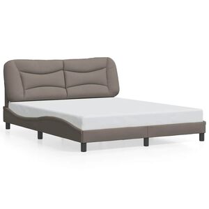 vidaXL Bettgestell ohne Matratze "Hvar" Taupe 160x200 cm Stoff