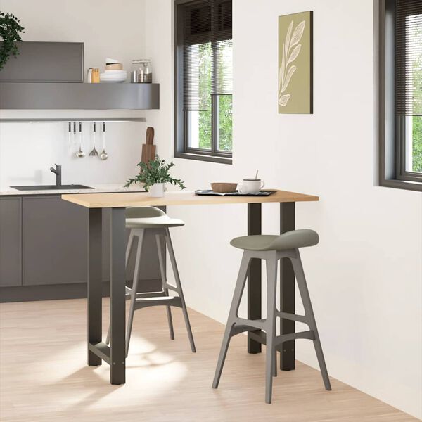 vidaXL Bartischbeine Anthrazit 2 Stk. 60x(100-101) cm Stahl