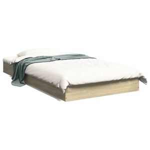 vidaXL Bettgestell ohne Matratze Sonoma-Eiche 100x200 cm Holzwerkstoff
