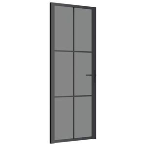vidaXL Innent&uuml;r 76x201,5 cm Schwarz ESG-Glas und Aluminium