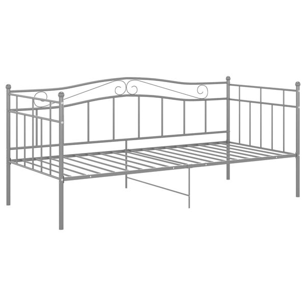 vidaXL Schlafsofa Bettgestell Grau Metall 90x200 cm