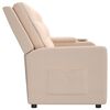 vidaXL Relaxsofa 4-Sitzer mit Getr&auml;nkehaltern Creme Stoff