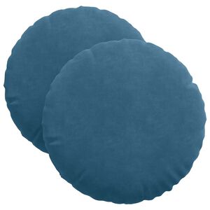 vidaXL Sitzkissen 2 St&uuml;ck Blau &Oslash; 40 x 13 cm Samt