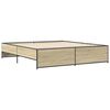 vidaXL Bettgestell Sonoma-Eiche 180x200 cm Holzwerkstoff und Metall