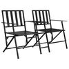 vidaXL 2-Sitzer-Gartenbank Klappbar 137 cm Schwarz Stahl
