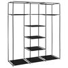vidaXL Kleiderschrank mit F&auml;chern Stangen Schwarz 150x45x175cm Stoff