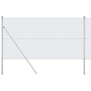 vidaXL Geschwei&szlig;ter Drahtzaun, bodenverankert 50 x 1 m Silber Netz