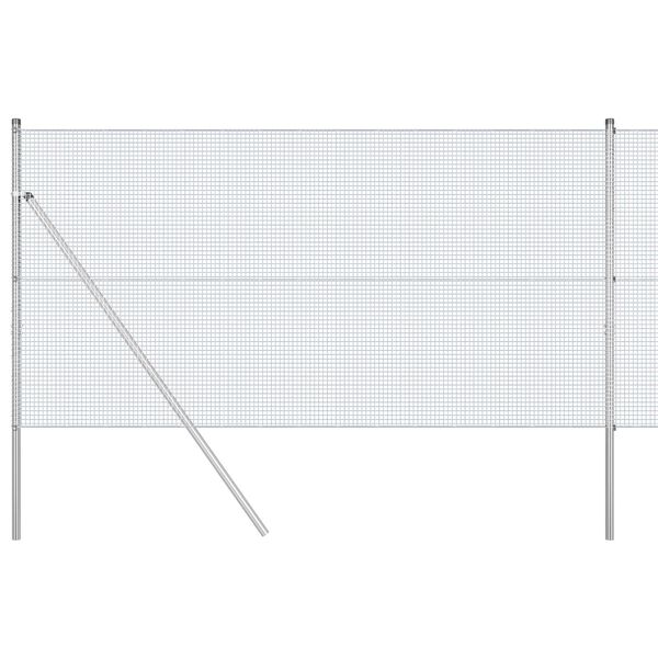vidaXL Zaunpfosten Silber 50 x 1 m (16 x 16 mm Maschen) Stahl