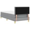 vidaXL Boxspringbett mit Kissen Hellgrau 90 x 200 cm Stoff