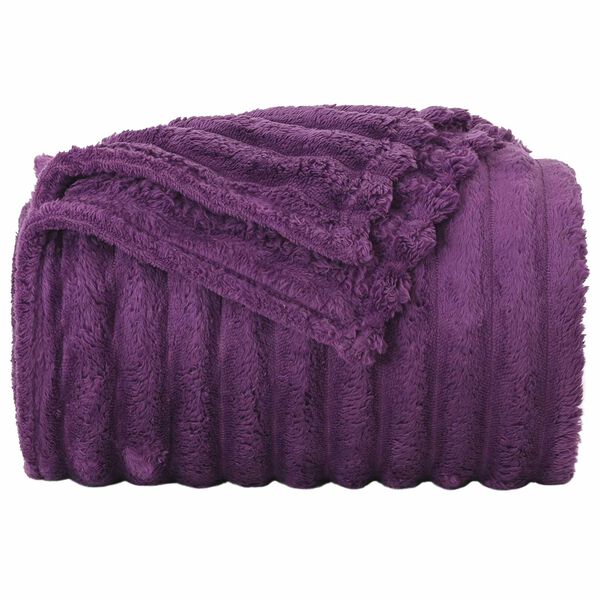 vidaXL &Uuml;berwurfdecke Lila 240 x 220 cm Fleece