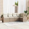 vidaXL Sofa Set mit Kissen 5 pcs Beige und Wei&szlig; Poly-Rattan