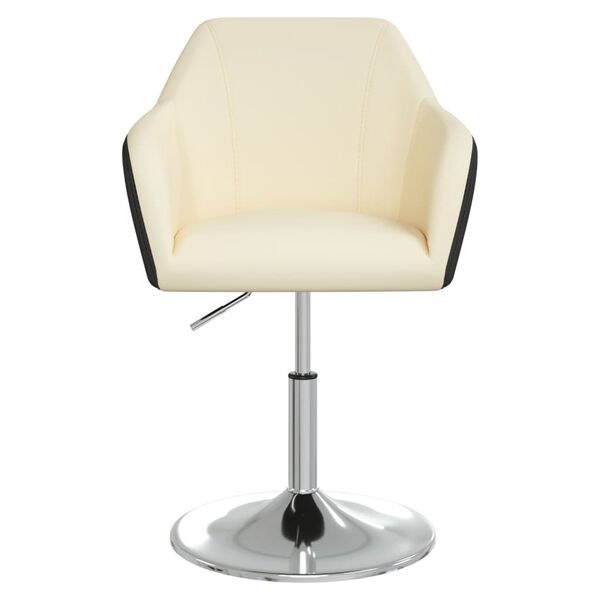 vidaXL Barhocker Creme und Schwarz Kunstleder