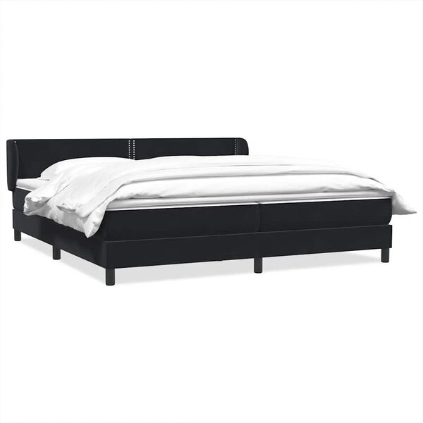 vidaXL Boxspringbett mit Matratzen Schwarz 200x210 cm Samt