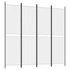 vidaXL 4-tlg. Paravent Wei&szlig; 200x200 cm Stoff