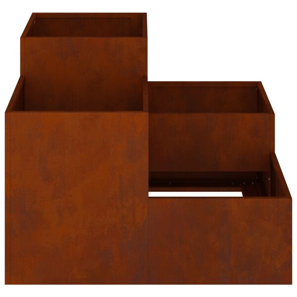 vidaXL Gartenblumentopf Rostig 80 x 80 x 60 cm Wetterfeststahl