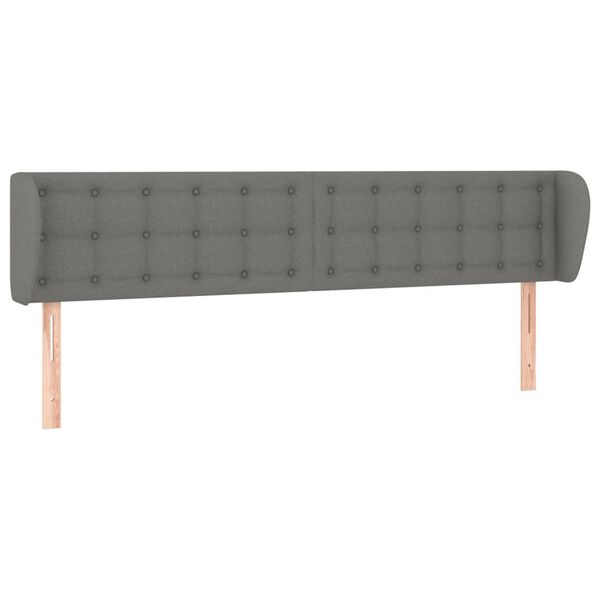 vidaXL Kopfteil mit Ohren Dunkelgrau 163x16x78/88 cm Stoff