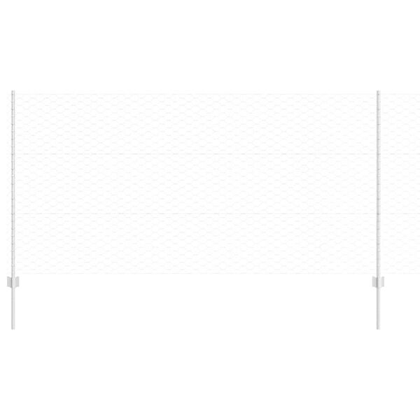 vidaXL Zaun mit Pfosten Silber 1,2 x 25 m Stahl