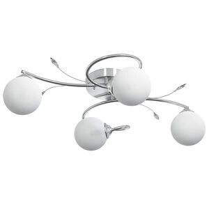 vidaXL Deckenleuchte mit Runden Glasschirmen f&uuml;r 4 G9 LED-Leuchtmittel