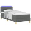 vidaXL LED Boxspringbett mit Matratze Dunkelgrau 80 x 200 cm Stoff